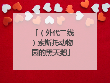 （外代二线）索斯托动物园的黑天鹅