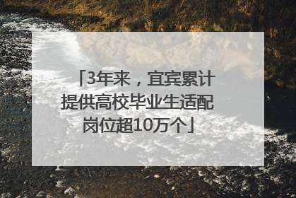 3年来，宜宾累计提供高校毕业生适配岗位超10万个