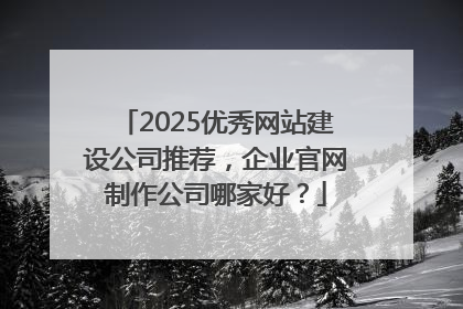 2025优秀网站建设公司推荐，企业官网制作公司哪家好？