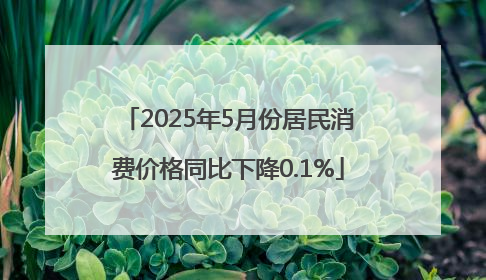 2025年5月份居民消费价格同比下降0.1%
