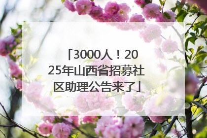 3000人！2025年山西省招募社区助理公告来了