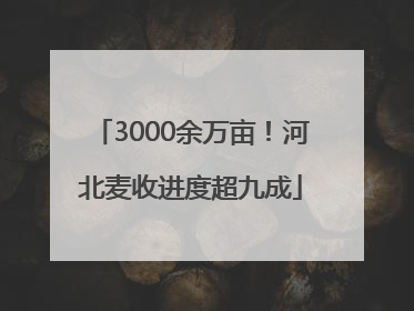 3000余万亩！河北麦收进度超九成
