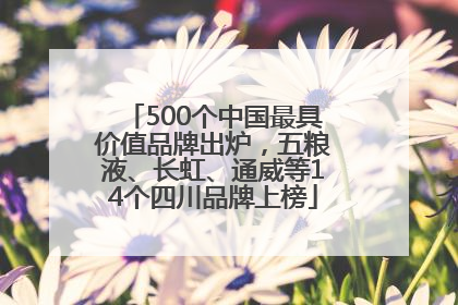 500个中国最具价值品牌出炉，五粮液、长虹、通威等14个四川品牌上榜