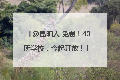 @昆明人 免费！40所学校，今起开放！